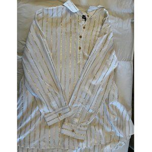 Liza Byrd Tunic Gold and White XL